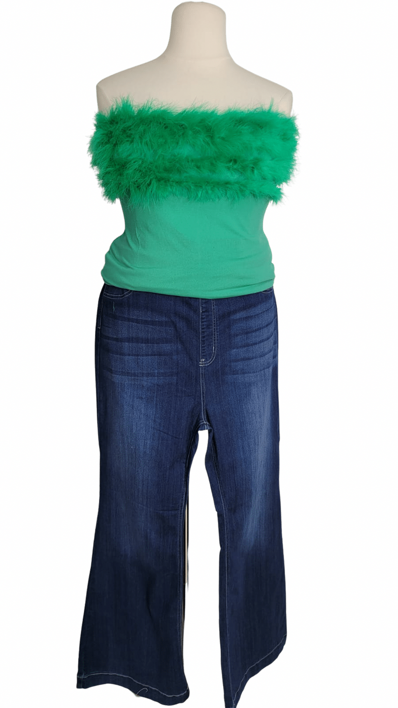 Green Feathers top