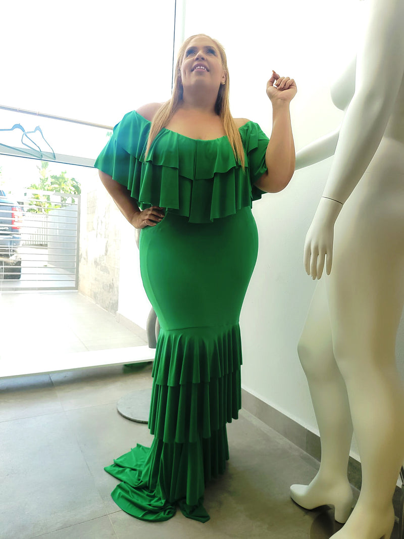 Diva green maxi dress